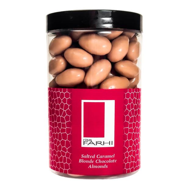 Salted Caramel Blonde Almonds, Palm Oil Free, 320g Gift Giving RJF Farhi 