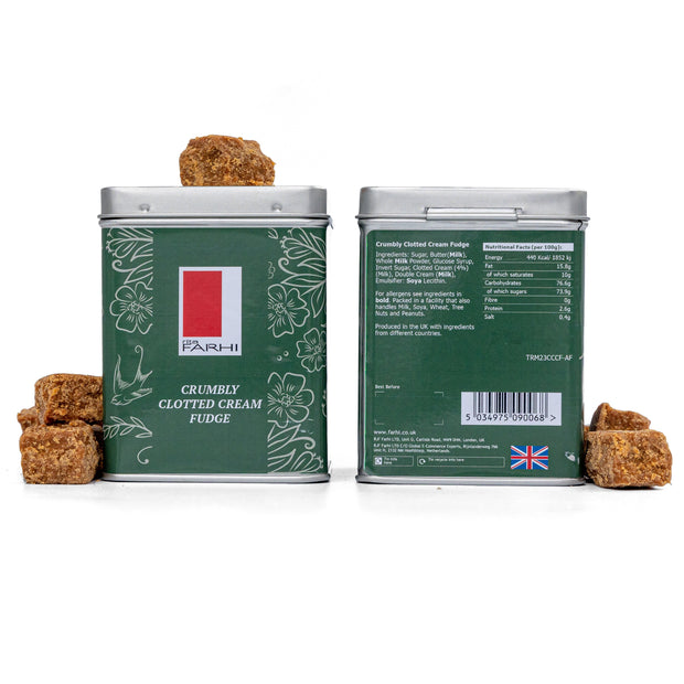 Crumbly Clotted Cream Fudge in Tin, 130g Gift Giving RJF Farhi 