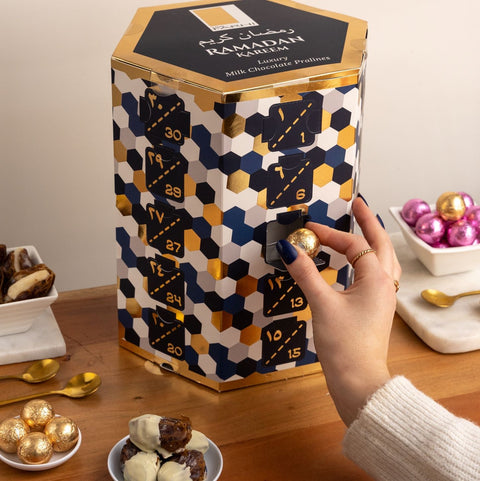 Ramadan Advent Calendar Filled With Crunchy Hazelnut Praline Chocolate Gift Giving RJF Farhi 