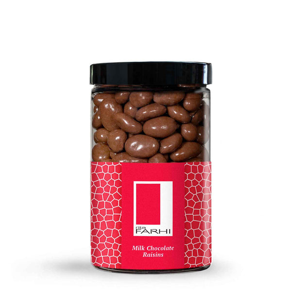 Milk Chocolate Coated Jumbo Raisins, Luxury Gift Jar, Palm Oil Free, 870g Rita Farhi