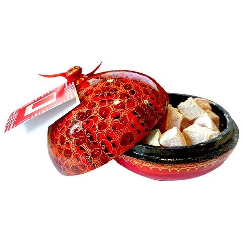 Handmade Bonbonnière filled with Rose Turkish Delight, Palm Oil Free, 125g