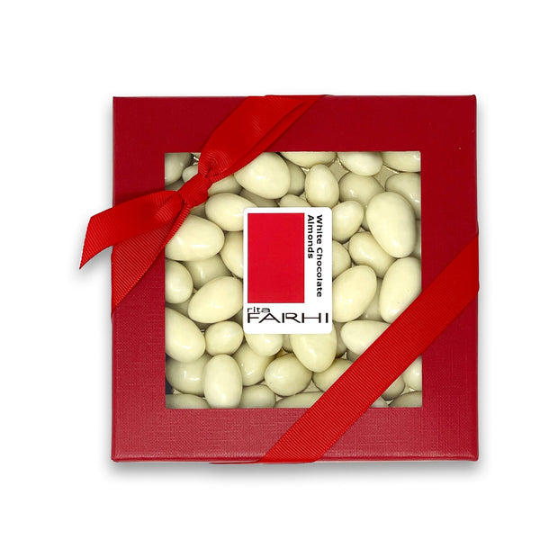 White Chocolate Coated Almonds, Palm Oil Free, 210g Gift Giving RJF Farhi 