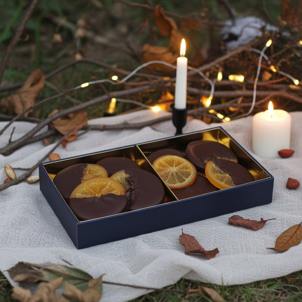 Belgian Dark Chocolate Dipped Candied Orange and Lemon Slices, 188g Gift Giving Mallow Tree Limited 