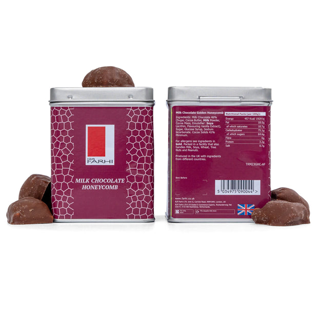 Milk Chocolate Honeycomb in Tin, 80g Gift Giving RJF Farhi 
