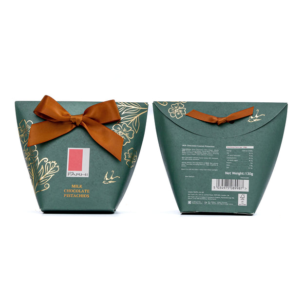 Milk Chocolate Pistachios in Bow Box, 130g