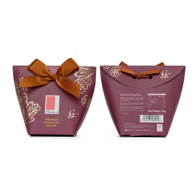 Assorted Chocolate Raisins in Bow Box, 130g