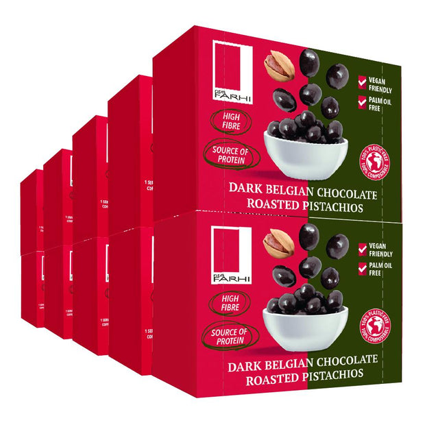 Dark Chocolate Coated Pistachios (Pack of 10 x 55g)