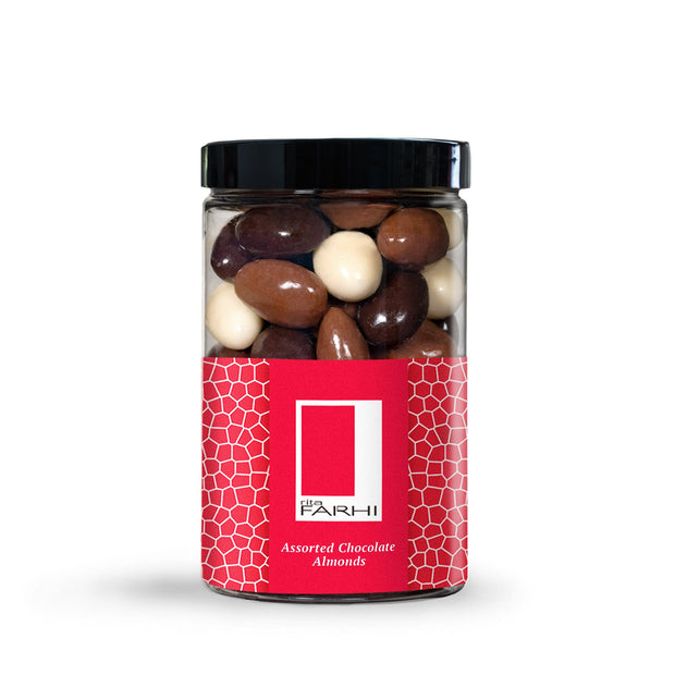 Assorted Chocolate Almonds Gift Jar Gift Giving RJF Farhi 