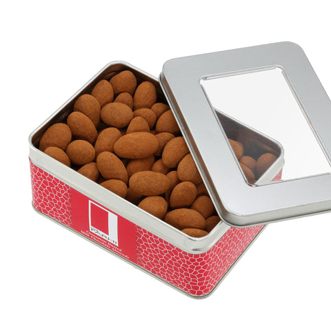 Rita Farhi Almonds Coated in Milk Chocolate and Dusted with Cinnamon Presented in a Gift Tin RJF Farhi 