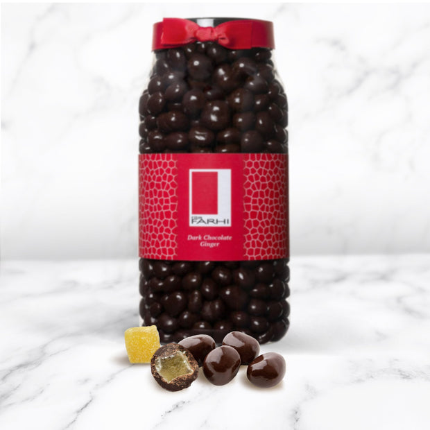 Plain Chocolate Coated Ginger in a Gourmet Gift Jar Rita Farhi 