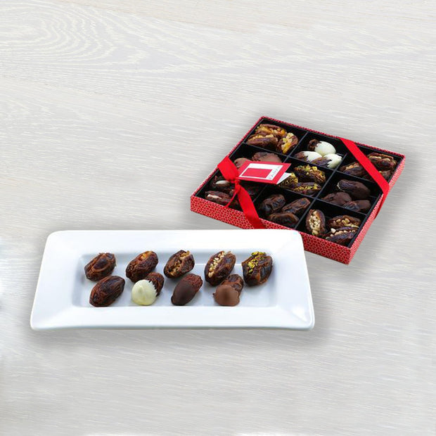 Belgian Chocolate & Stuffed Medjool Date Selection in a Gift Box Rita - Farhi 