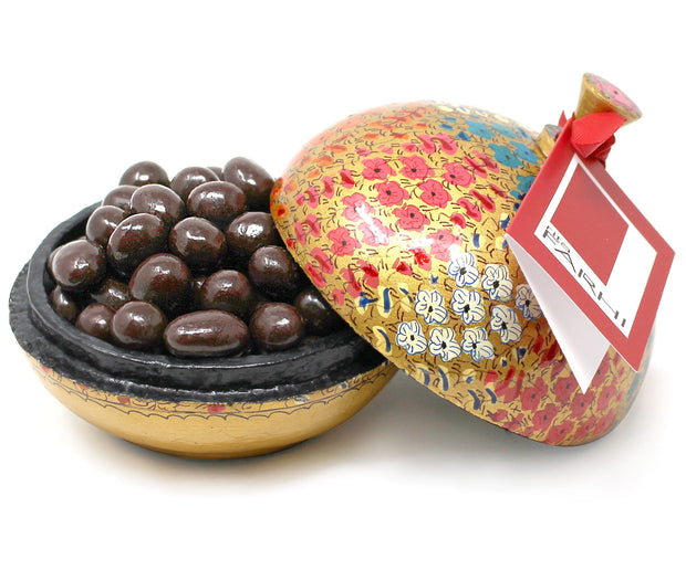 Handmade Bonbonnière filled with Assorted Foil Wrapped Milk Chocolate Pralines with Crunch, 130g Gift Giving RJF Farhi 