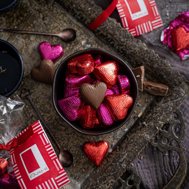 Milk Chocolate Praline Hearts Gift Bag Gift Giving RJF Farhi 