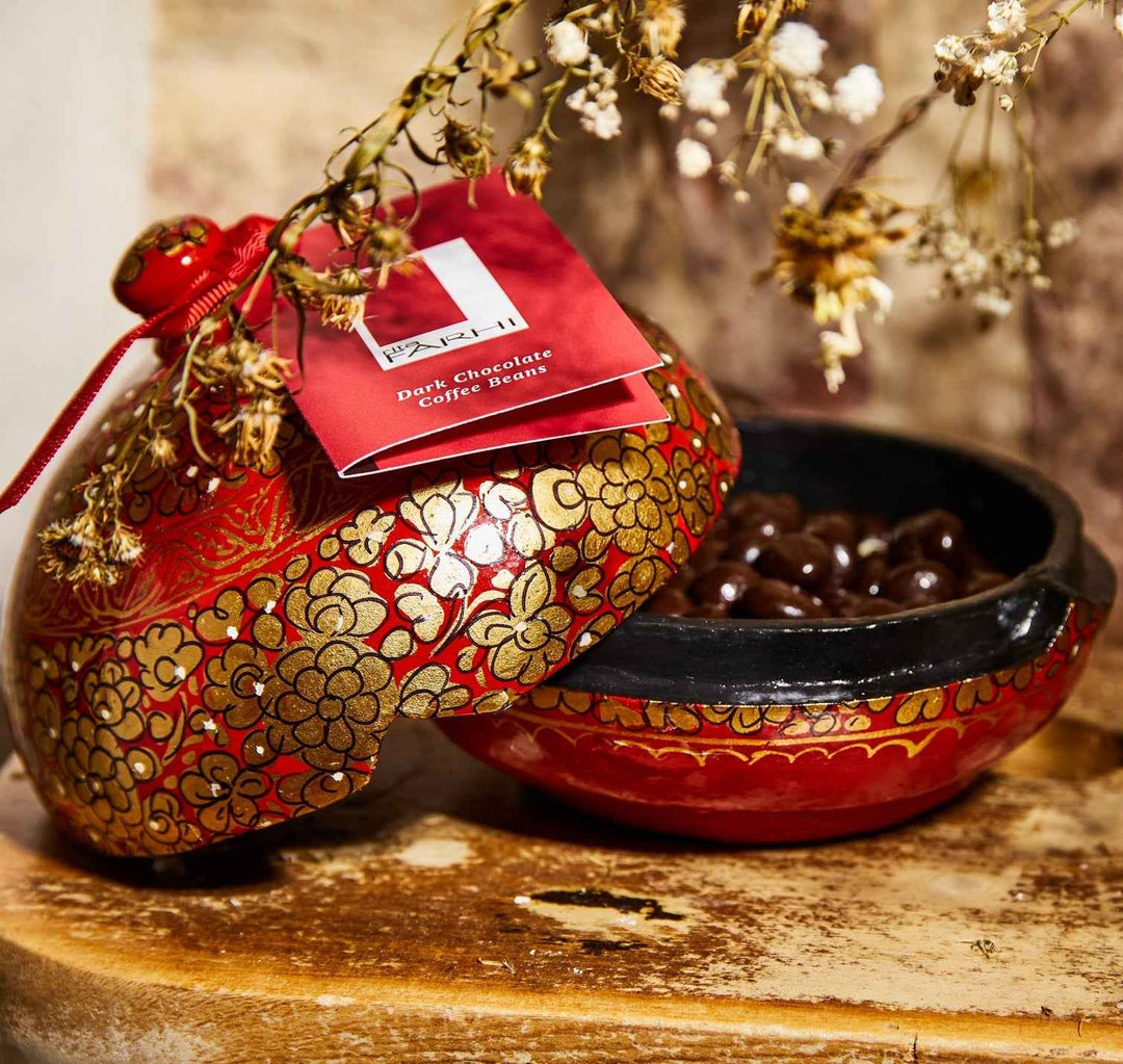 Dark Chocolate Coffee Bean Bonbonnière | Luxe Gift – Farhi
