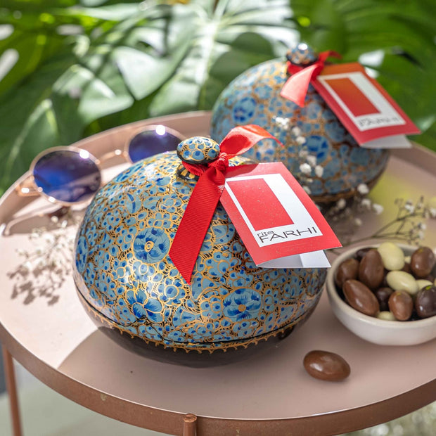 Handmade Bonbonnière Filled With Dark Chocolate Coated Coffee Beans, 130g Gift Giving RJF Farhi 