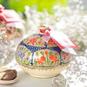 Chocolate Coated Almonds Selection Filled Handmade Bonbonnière (D 15cm. H 13.5 cm) Gift Giving RJF Farhi 