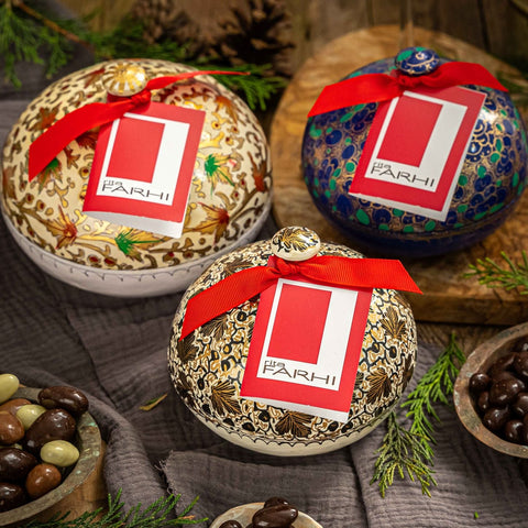 Handmade Bonbonni&egrave;re filled with Assorted Chocolate Coated Almonds, Palm Oil Free, 130g