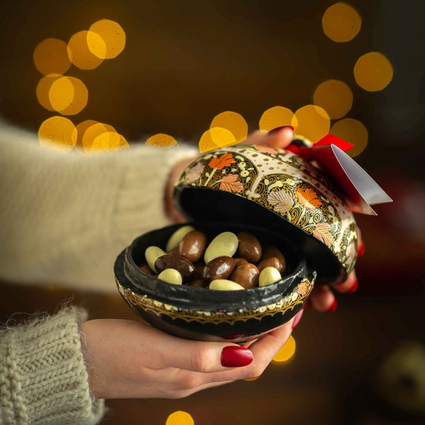 Handmade Bonbonni&egrave;re filled with Dark Chocolate Coated Ginger, Palm Oil Free, 130g