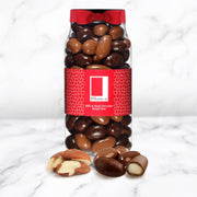 Milk and Plain Chocolate Coated Brazil Nuts in a Gourmet Gift Jar RJF Farhi 